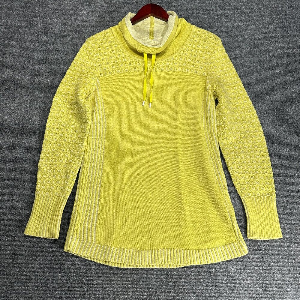 Eddie Bauer Sweater Womens Medium Yellow Cotton Blend Knit Long Sleeve Pullover